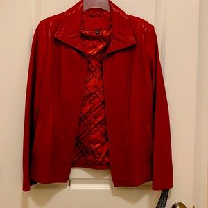 Jones New York Red brand new leather jacket with tags